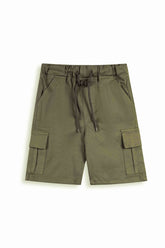 Boy  Brown Cotton  Cargo Shorts(Knee Length)